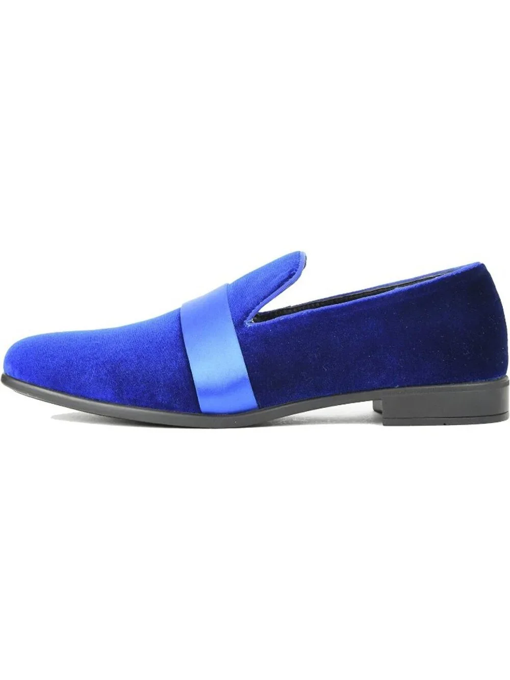 Amali Men's Royal Paisley Embossed Velvet Loafer Satin Trim Slip On Tuxedo Shoes